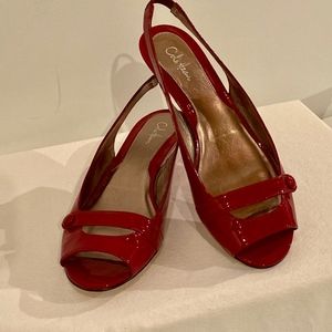 Red Patent Leather Wedges